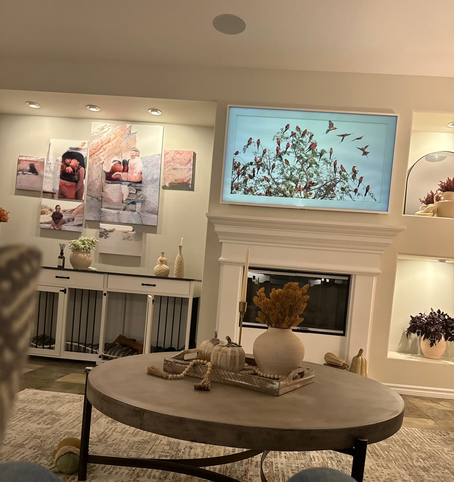 Frame TV Over the Fireplace - Home Theater by LA Smart Home Systems